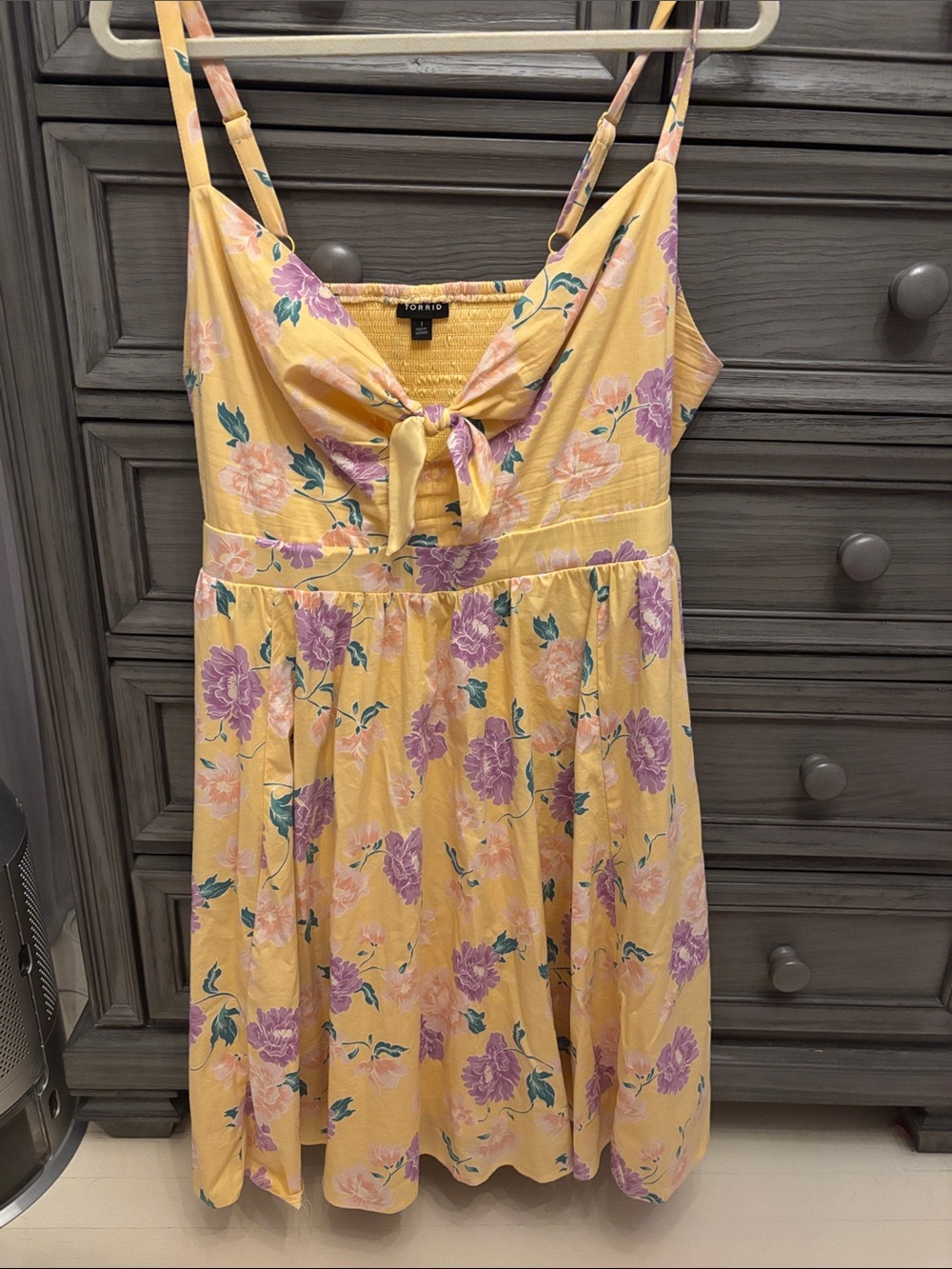 Torrid plus size Yellow Floral Tie-Front Sundress